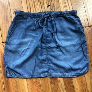 Chambray Drawstring Skirt